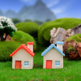 Janou terrarium decorative house set adds color and charm to small ecosystems.