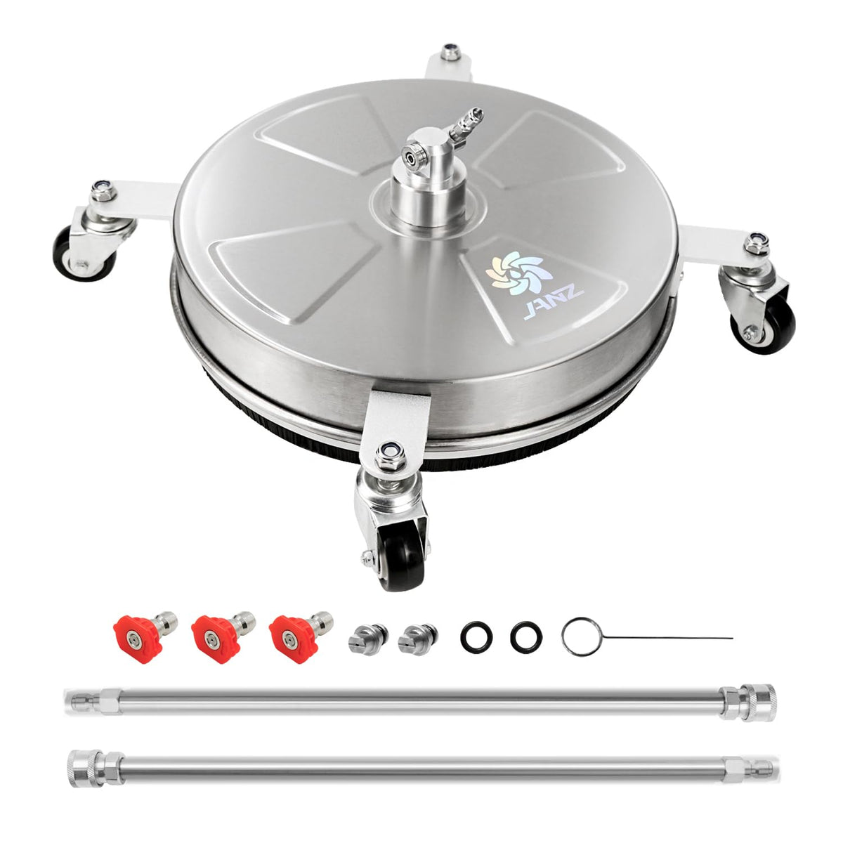 JANZ 16-inch surface cleaner with wheels enables easy, efficient driveway cleaning.