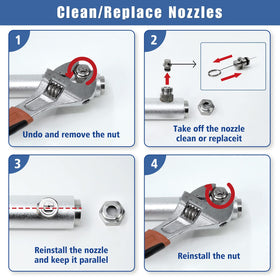 JANZ splash-free skirt reduces overspray for cleaner surroundings.