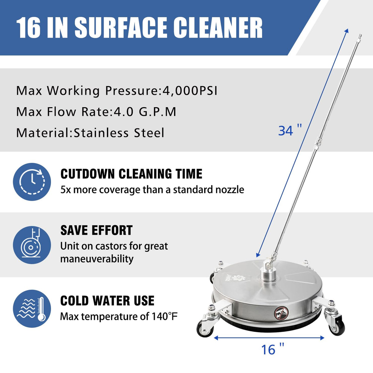 JANZ stainless-steel housing provides durable performance under pressure.
