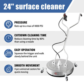 JANZ cleaner with four wheels and dual handle for easy maneuvering