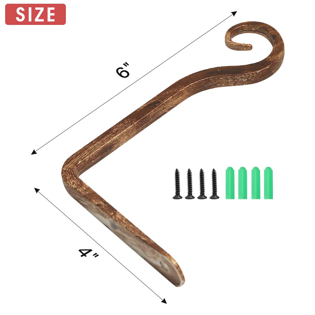Jardin plant hanger wall hook 6-inch adds rustic charm while organizing planters.