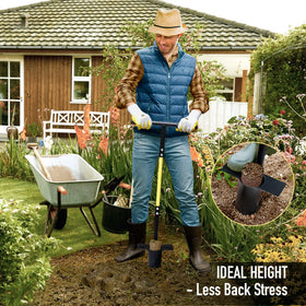 Jardineer Bulb Planter depth-mark helps consistent planting depth.