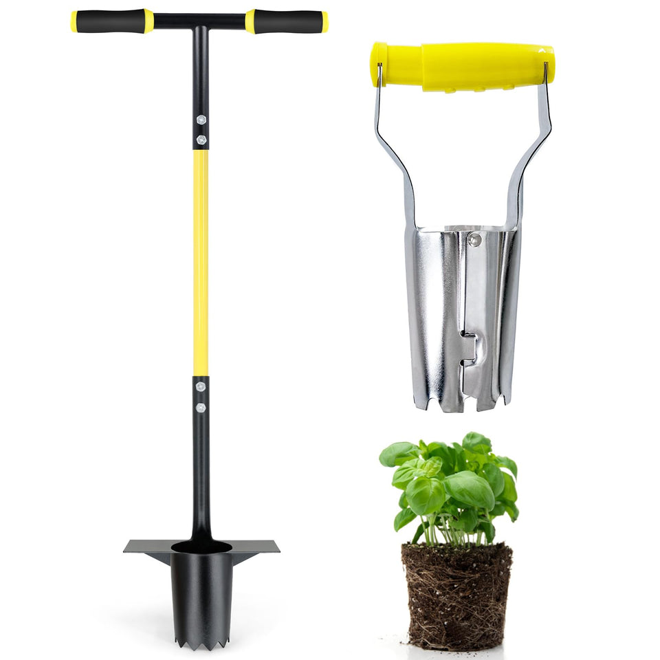 Jardineer Bulb Planter long-handle for standing bulb planting with less strain.