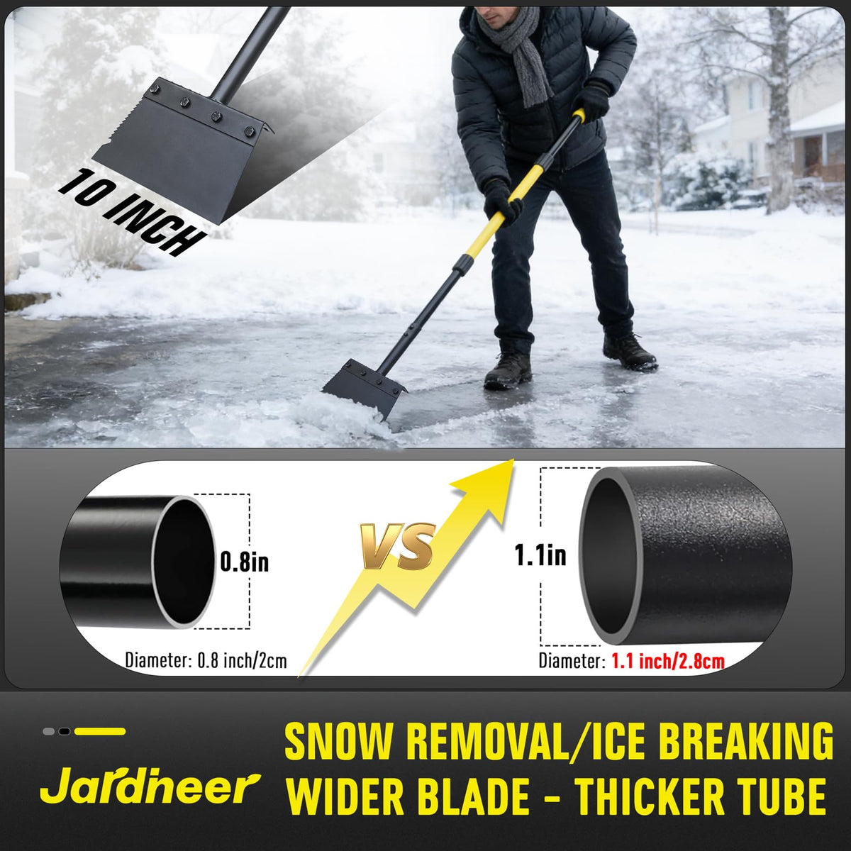 Jardineer shovel edging tool carves precise garden bed lines and controls weed growth.