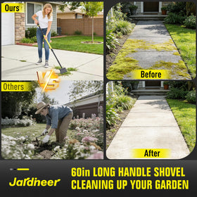 Ice scraping with Jardineer Garden Flat Shovel on driveway and sidewalk.