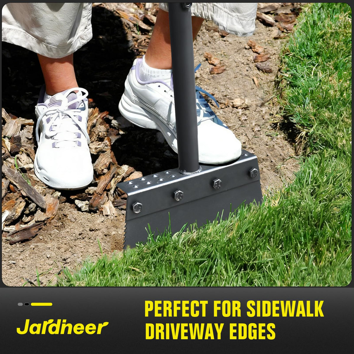 Jardineer flat shovel shown as a versatile multi-purpose tool for cleaning and scraping tasks.
