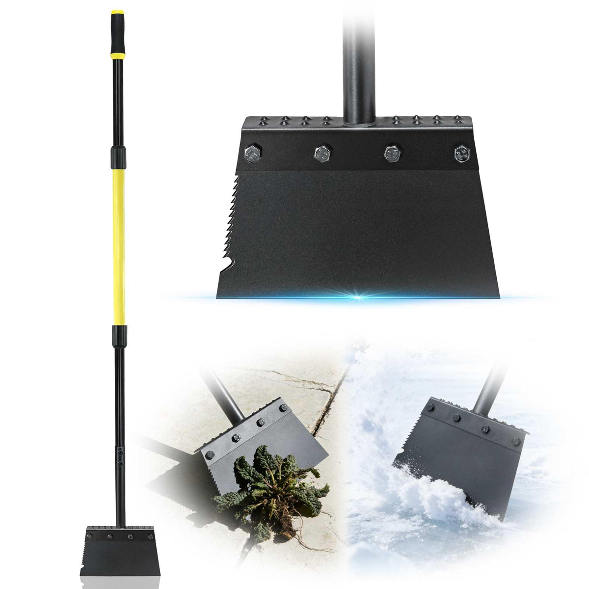 Jardineer Garden Flat Shovel with quenched steel blade for tough yard work and ice breaking.
