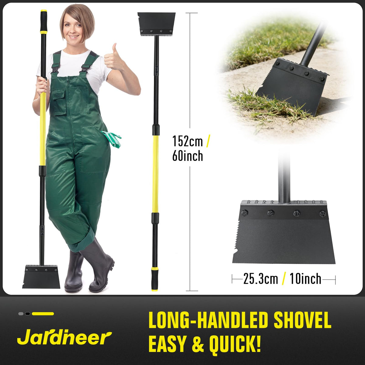 Jardineer Garden Flat Shovel stored neatly in a shed for easy access.