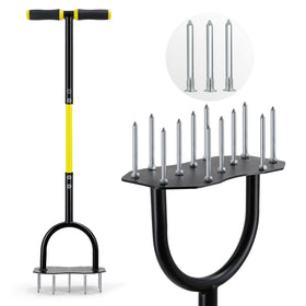 Jardineer lawn aerator with 36-inch spikes for deeper aeration.