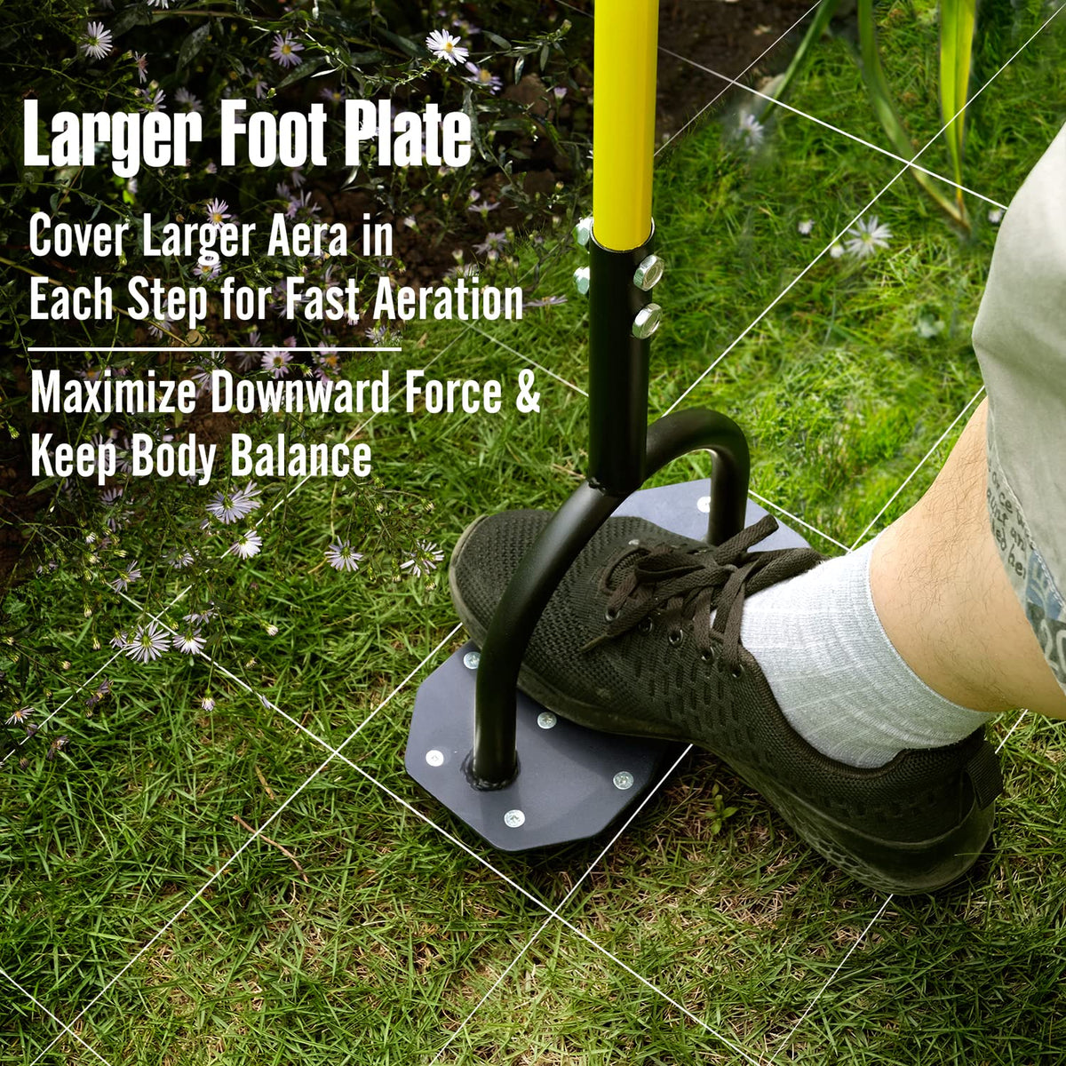 Jardineer lawn aerator includes assembly wrench for quick setup.