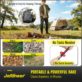 Heavy duty metal Jardineer rake with 18 tines for durability