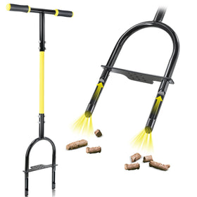 Jardineer manual core aerator with 38-inch frame enables back-friendly lawn aeration.