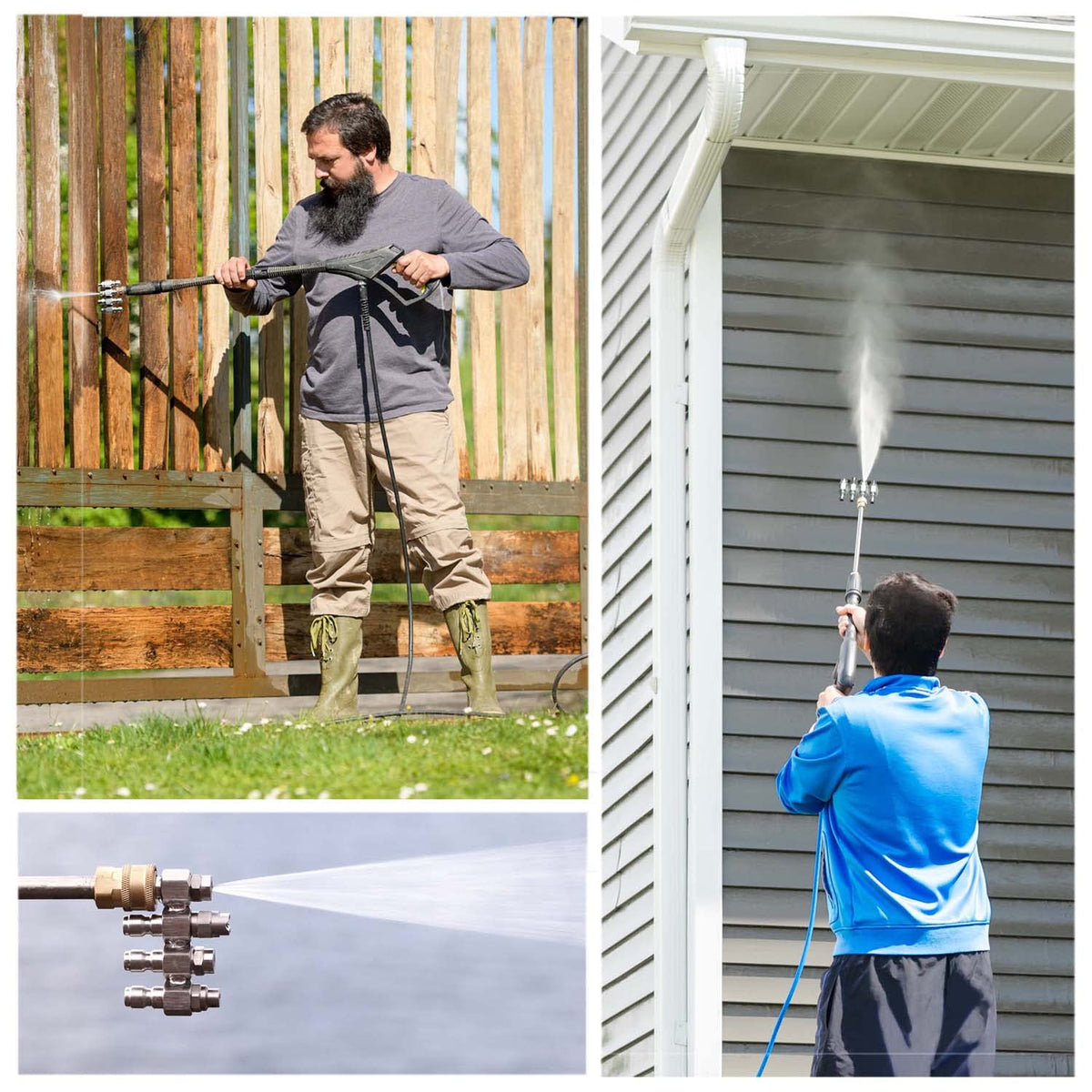 Jariko Jrod 4-tip soft wash nozzle kit enables versatile cleaning tasks.