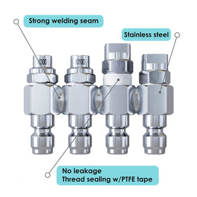 Jariko Jrod nozzle 0010 0-degree jet demonstrates direct powerful spray for tough stains.
