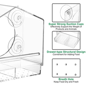Jarkyfine crystal-clear acrylic see-through design for close-up bird viewing