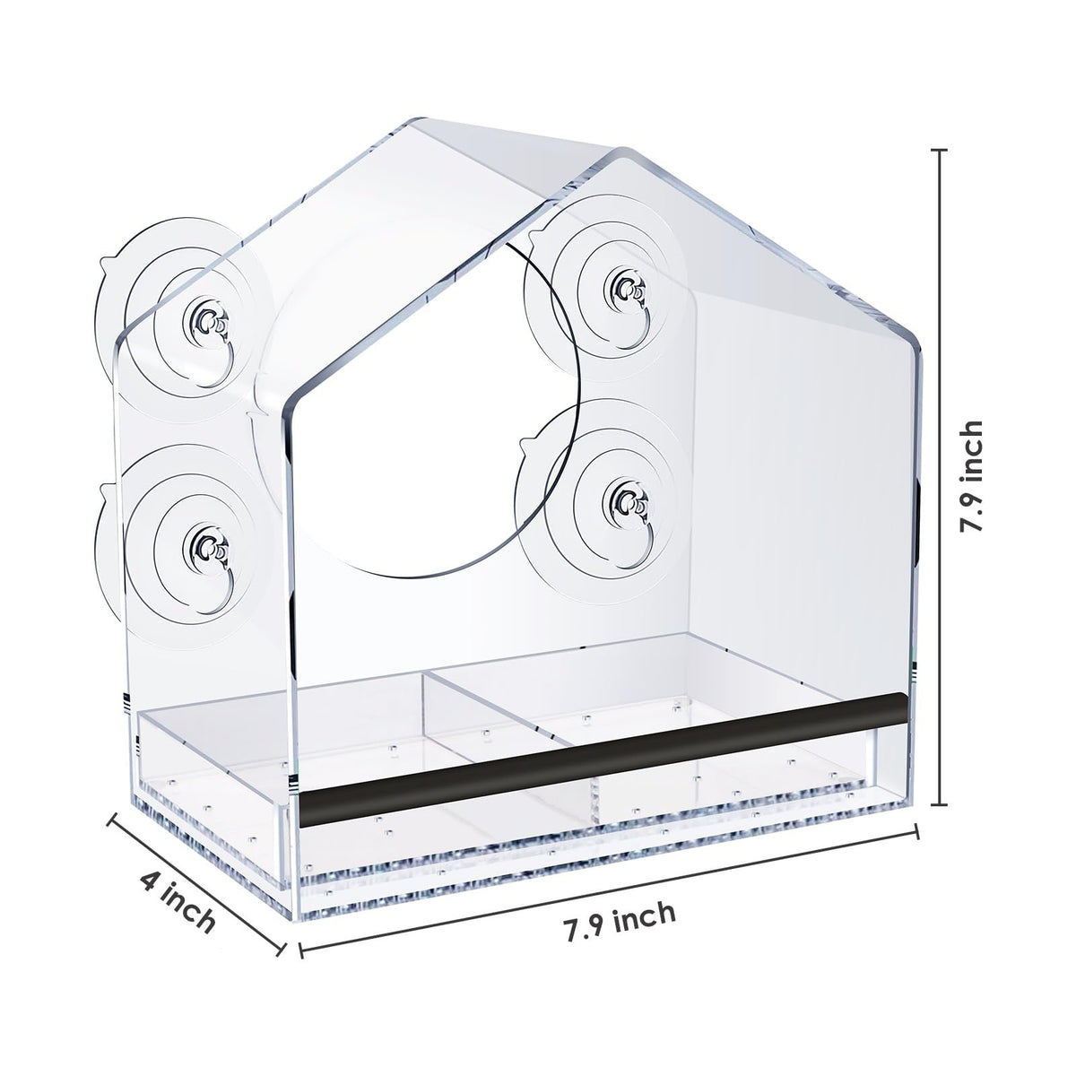Jarkyfine detachable tray keeps feed dry and tidy.