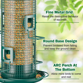 Jarkyfine four-port feeder design supports multiple birds at once.