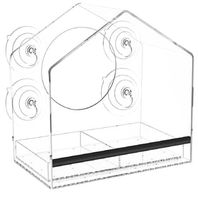 Jarkyfine window feeder with strong suction cups for secure viewing.
