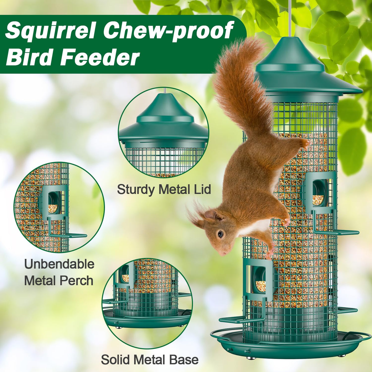 Jarkyfine transparent feeding tube lets you monitor seed levels at a glance.