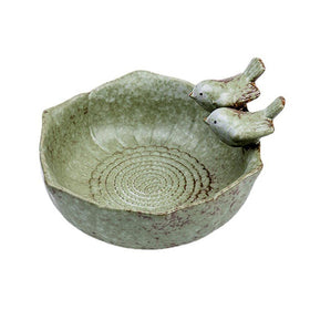 JARPSIRY ceramic birdbath water bowl for enduring outdoor use.