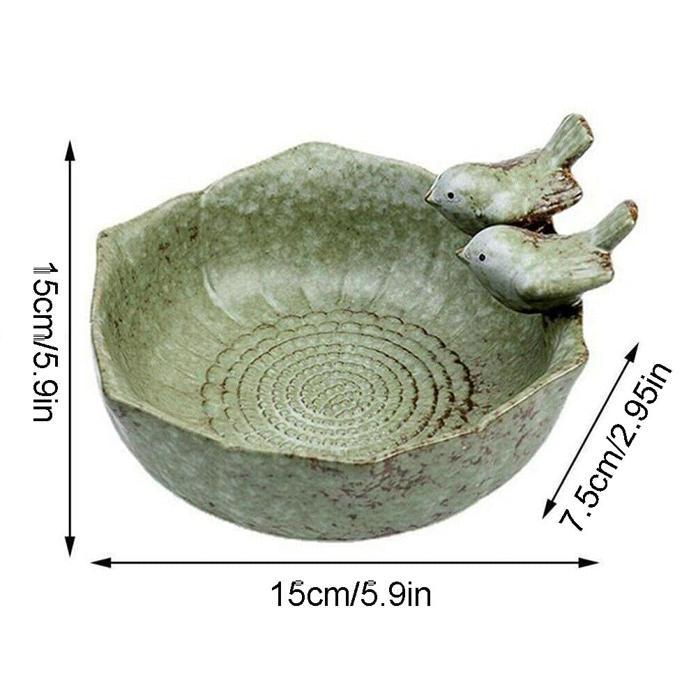 JARPSIRY birdbath edge with two birds design attracts more visitors.