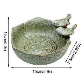 JARPSIRY birdbath edge with two birds design attracts more visitors.
