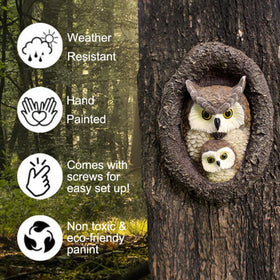 JARPSIRY outdoor tree face decor suits porches and trees with durable resin.