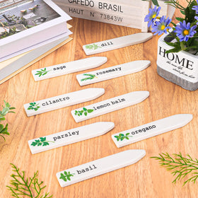 JarThenaAMCS ceramic herb label dill style for organized pots.