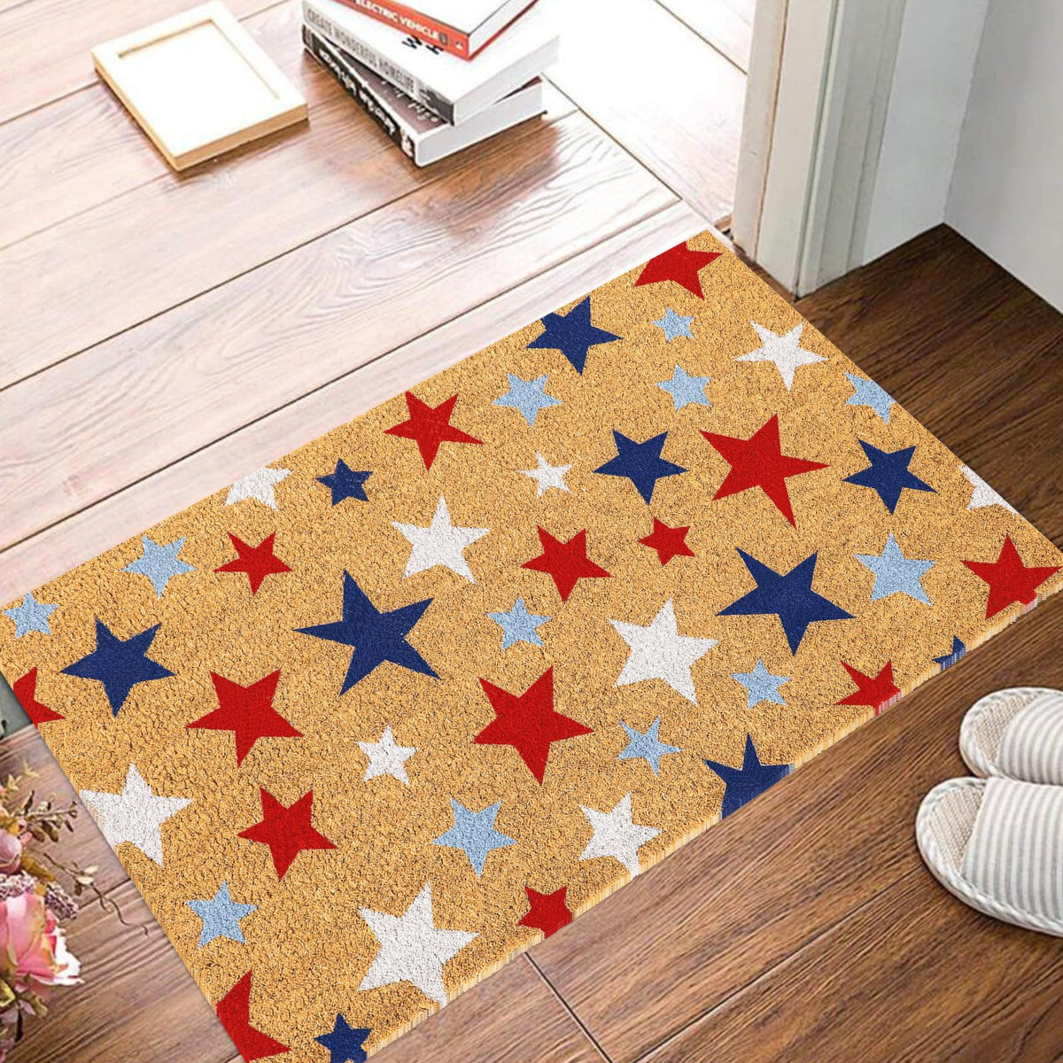 Non-slip appearance of JarThenaAMCS patriotic doormat