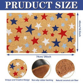 Close-up of JarThenaAMCS doormat star pattern and coir texture