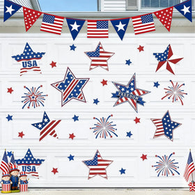 JarThenaAMCS patriotic garage magnets set, 24pc, ideal for quick home or fridge decor