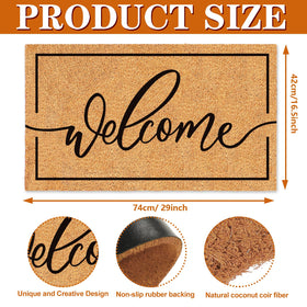 JarThenaAMCS Welcome Mat close-up shows durable coir fiber texture for daily use.