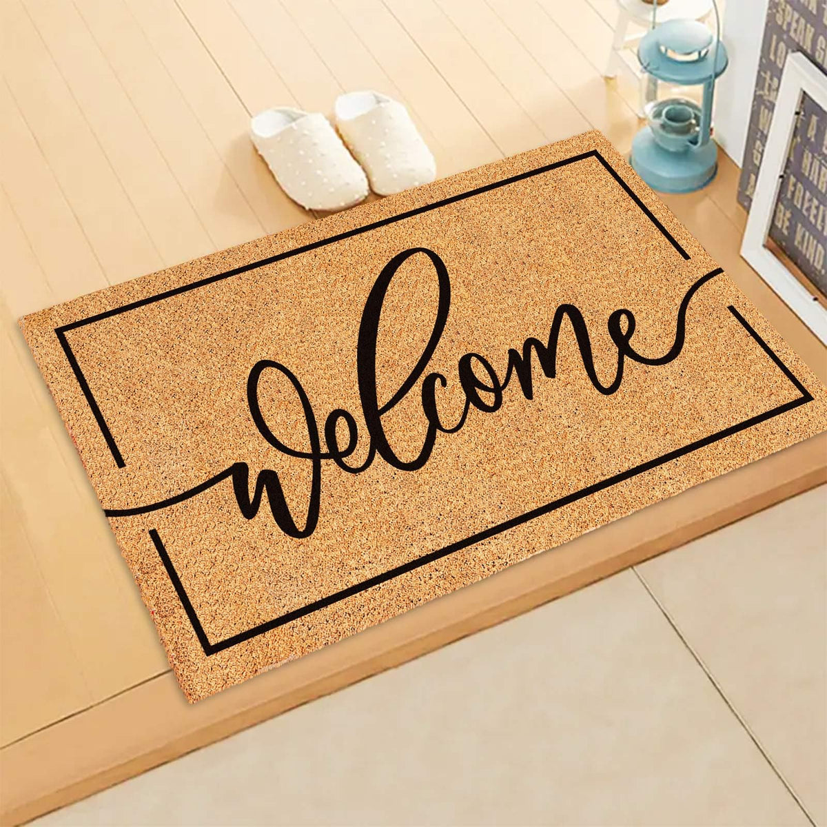 JarThenaAMCS Welcome Mat suitable for indoor and outdoor use to protect floors.
