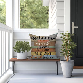 Jartinle farmhouse pillow cover showcases square linen design for versatile indoor outdoor use.