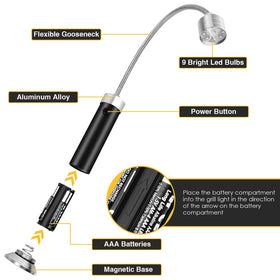 Jasee weather-resistant grill light ready for outdoor use