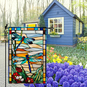 Jauageon burlap texture garden flag adds rustic charm to outdoor spaces.