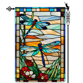Jauageon dragonfly garden flag double-sided design brightens porches and patios.
