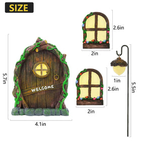 Jauay fairy-door-hanging installation: quick mounting on trees, planters, or walls.