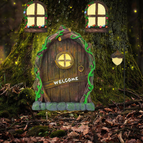 Jauay fairy windows glow-pair: nighttime charm guiding curious visitors to your garden.