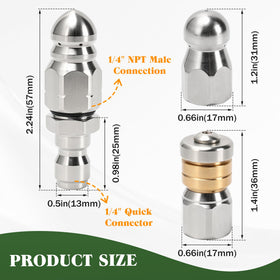 Javneo brass-core rotating nozzle adds durability under high-pressure use.