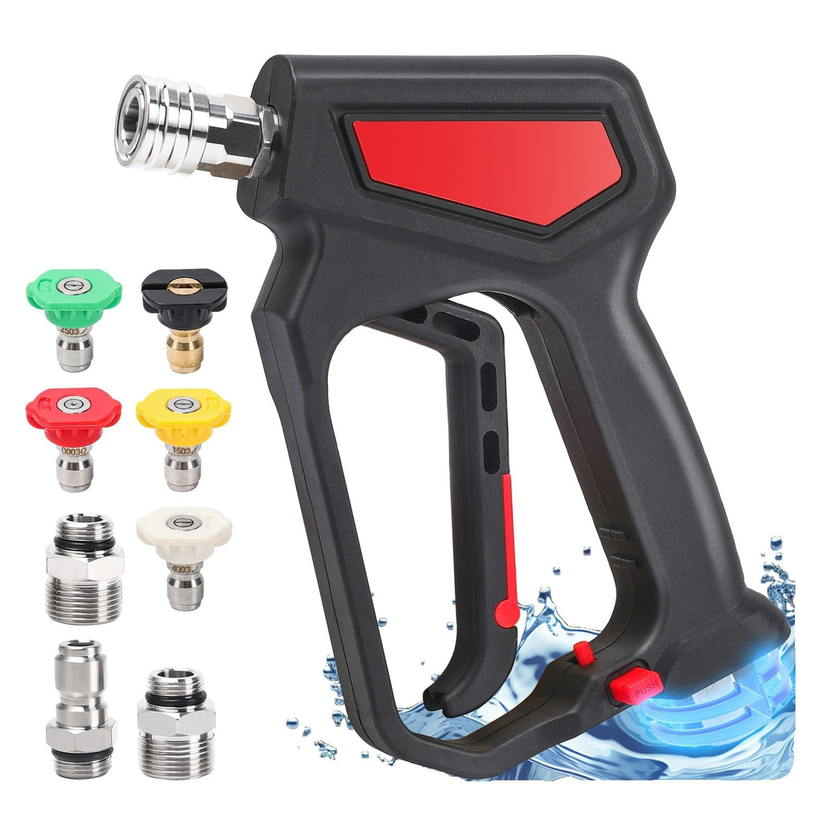 Javneo pressure-washer short gun with 360° swivel for tangle-free cleaning