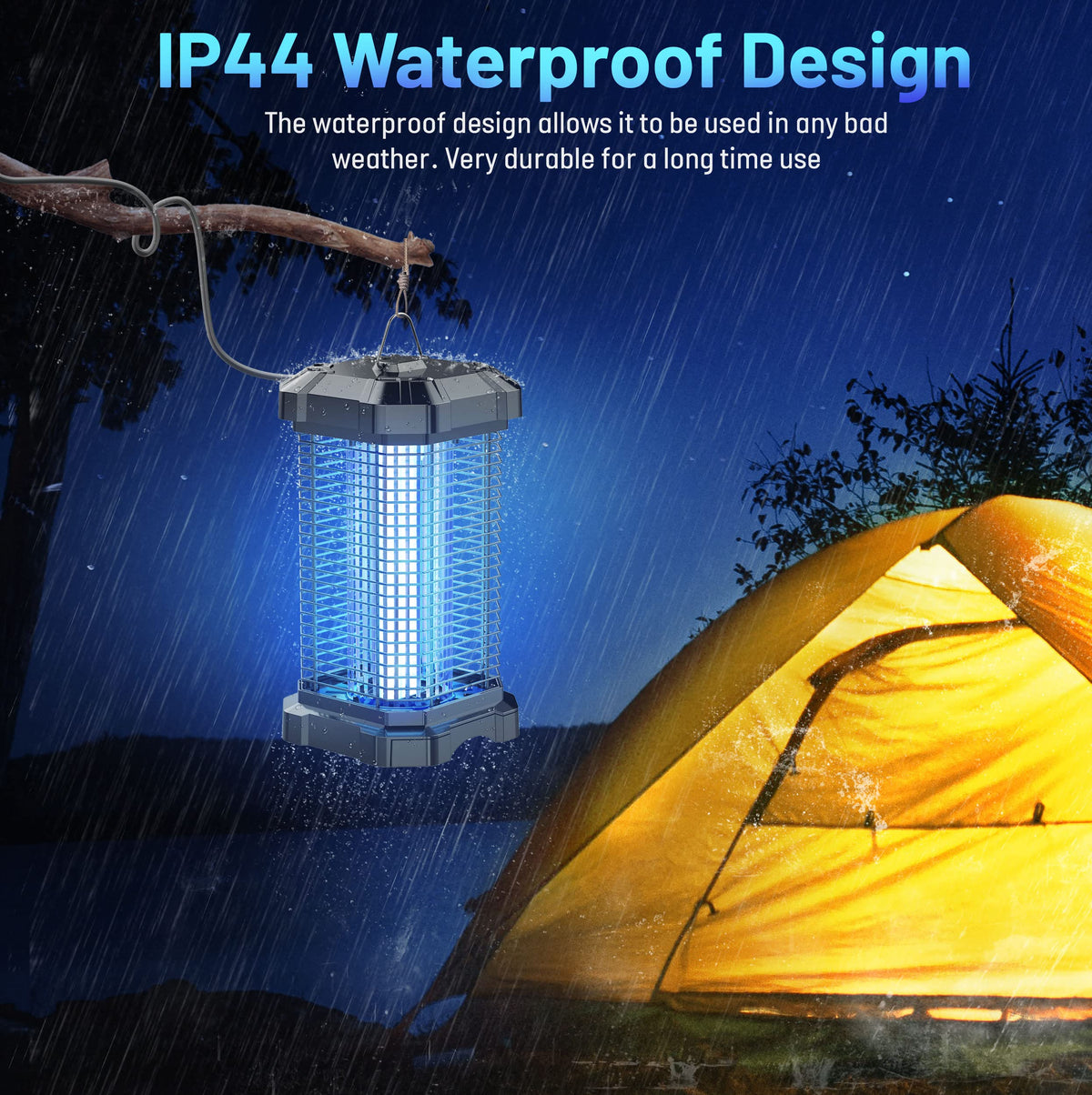 Jawlark backyard patio zapper reduces buzzing nuisances.