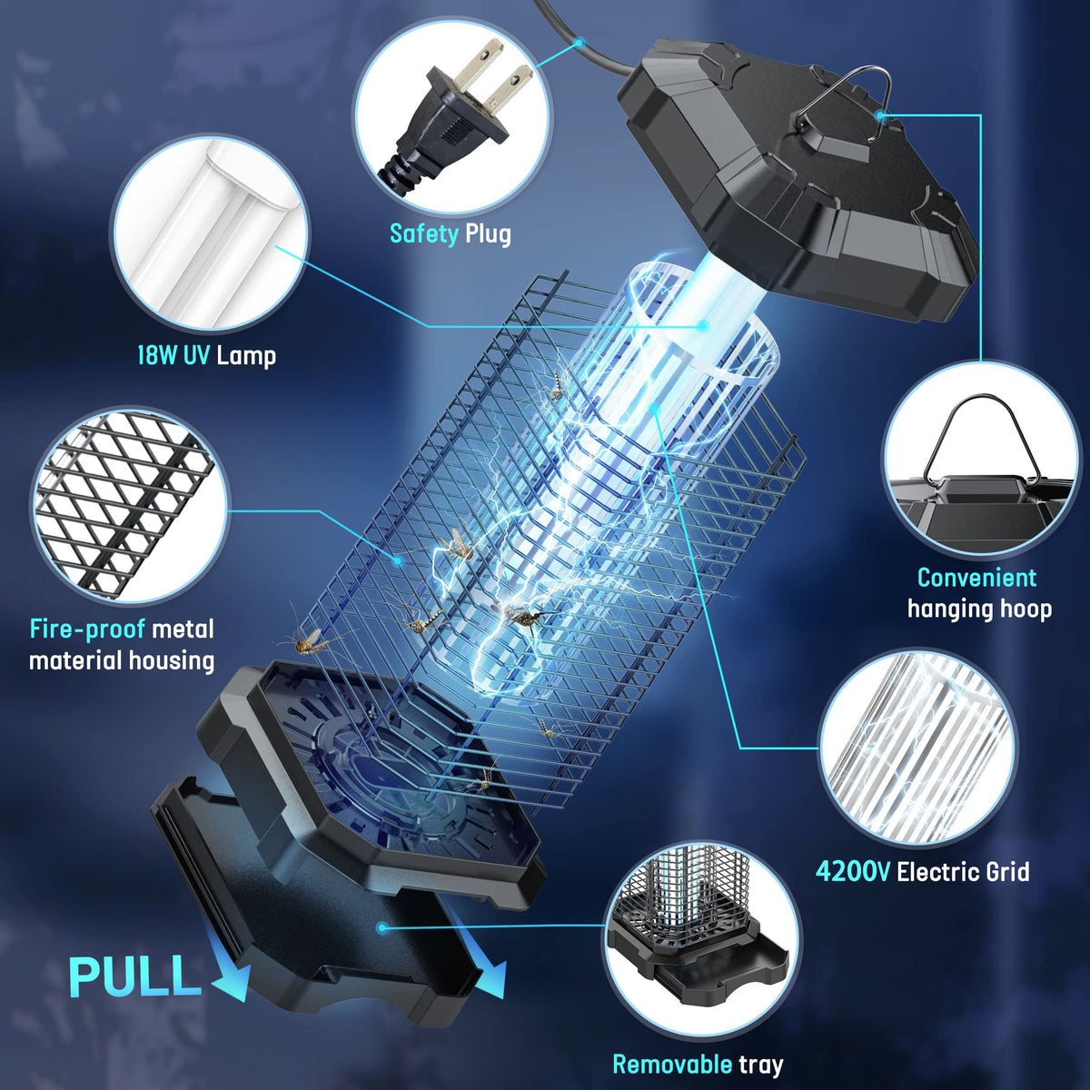 Jawlark IP44 waterproof zapper for indoor and outdoor use.