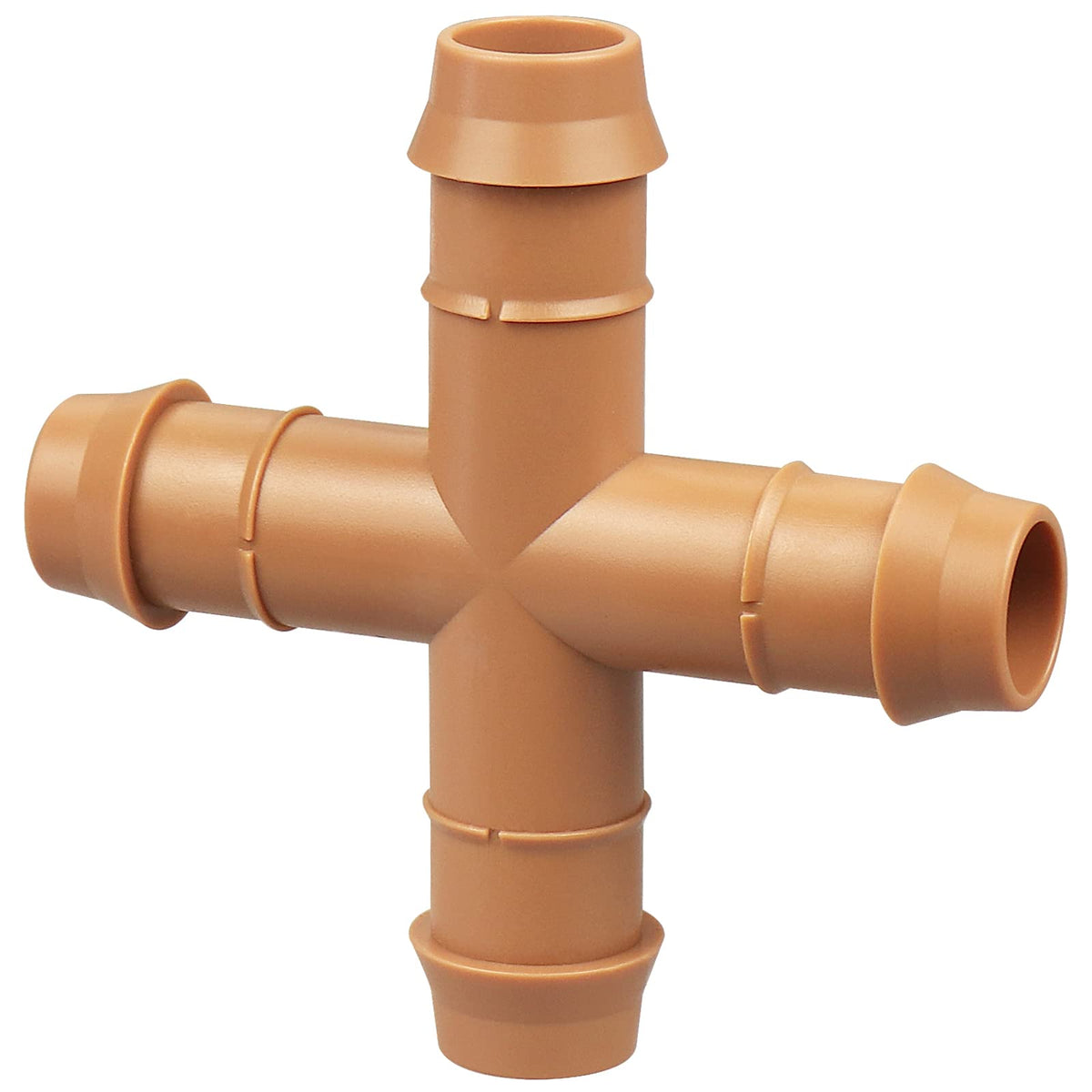 Jayee drip cross connector 1/2-inch four-way tee for easy irrigation network setup.