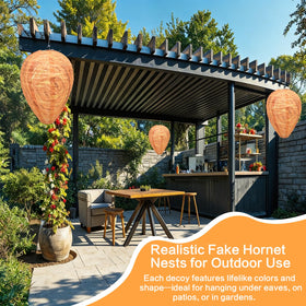 Jayhanvoe Wasp Nest Decoy 3-pack covers larger outdoor areas effectively