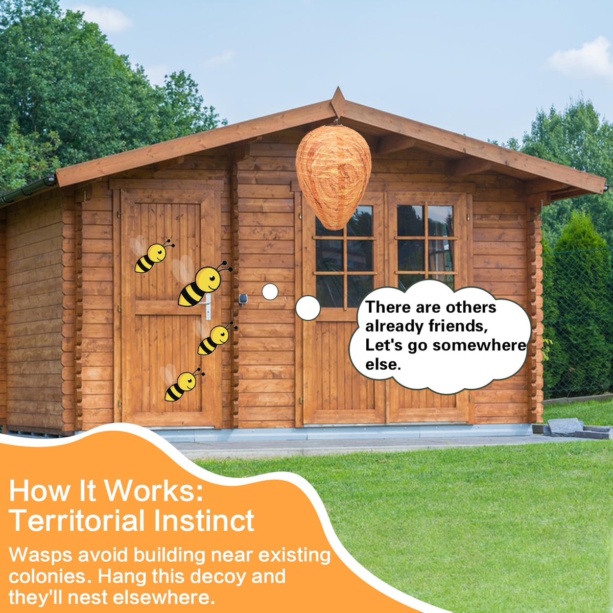 Jayhanvoe Wasp Nest Decoy made of waterproof fabric for lasting outdoor use