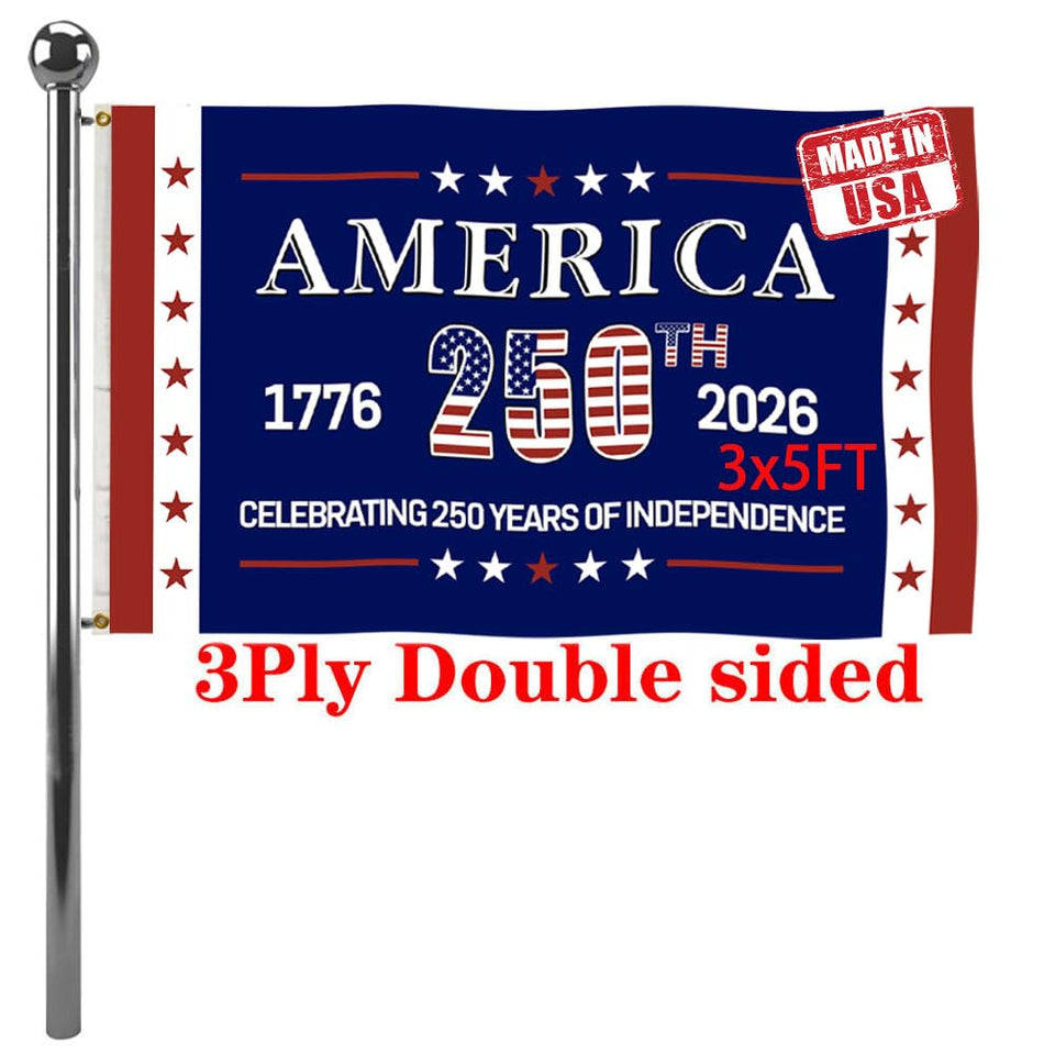 Jayus 250th anniversary flag double-sided 3x5 for outdoor display with vivid colors