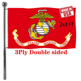 Jayus double-sided USMC flag 2x3 ft with vivid colors for outdoor display.