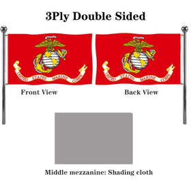 Jayus double-sided USMC flag back view showing bold dual graphics